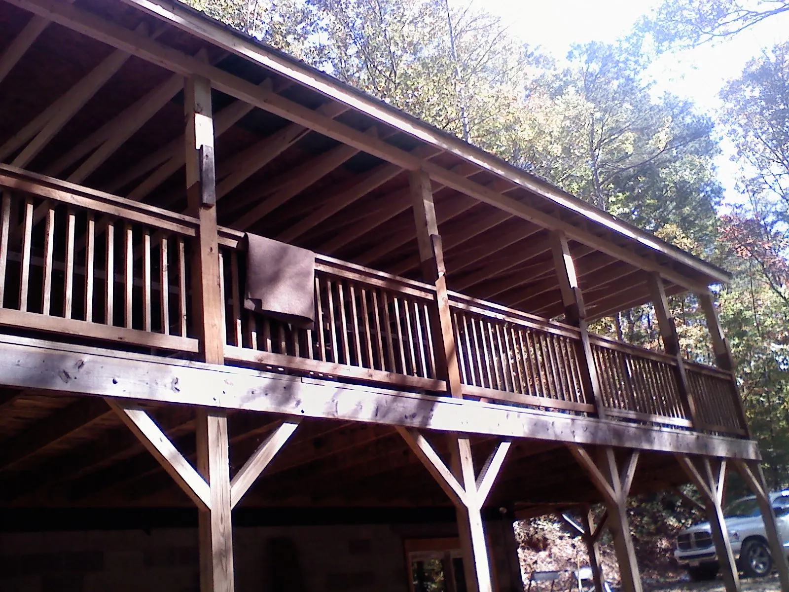 Timber framing under a new elevated porch and deck — Roof Leak Repair in Batson by Roofing Brothers
